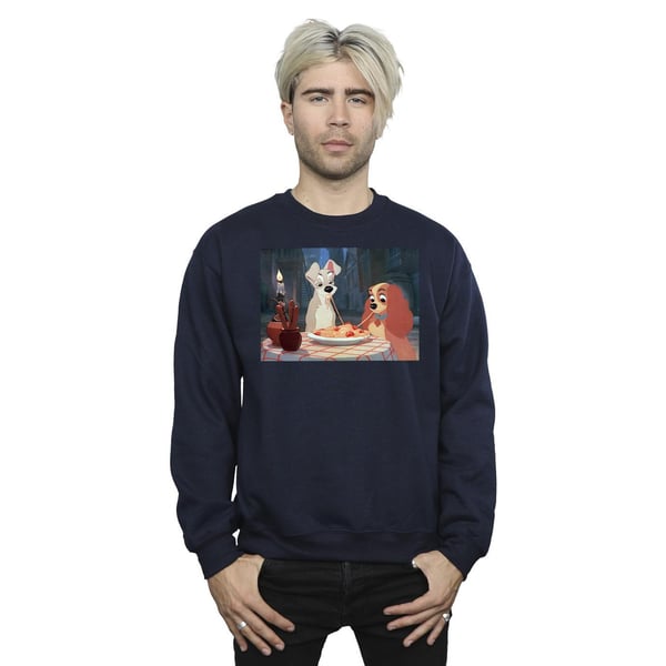 Disney Mens Lady And The Tramp Spaghetti Photo Sweatshirt