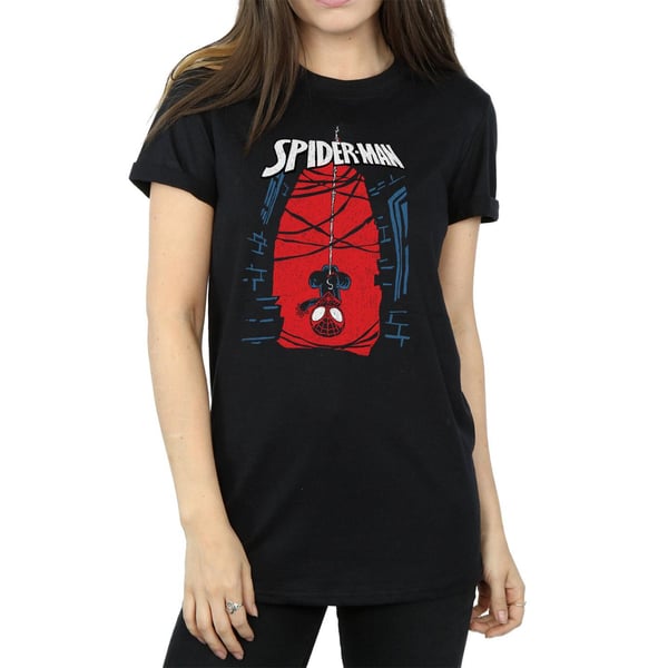 Marvel Womens/Ladies Spider-Man Hanging Sketch Cotton Boyfriend T-Shirt