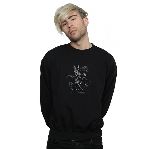 Looney Tunes Mens Bugs Bunny Drawing Instruction Sweatshirt