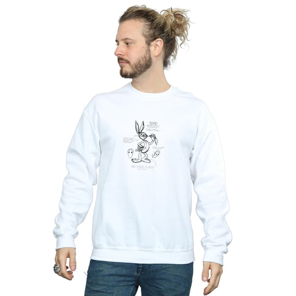 Looney Tunes Mens Bugs Bunny Drawing Instruction Sweatshirt