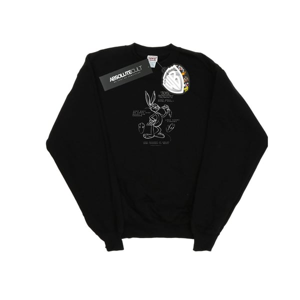 Looney Tunes Mens Bugs Bunny Drawing Instruction Sweatshirt