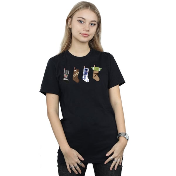 Star Wars Womens/Ladies Christmas Stockings Cotton Boyfriend T-Shirt