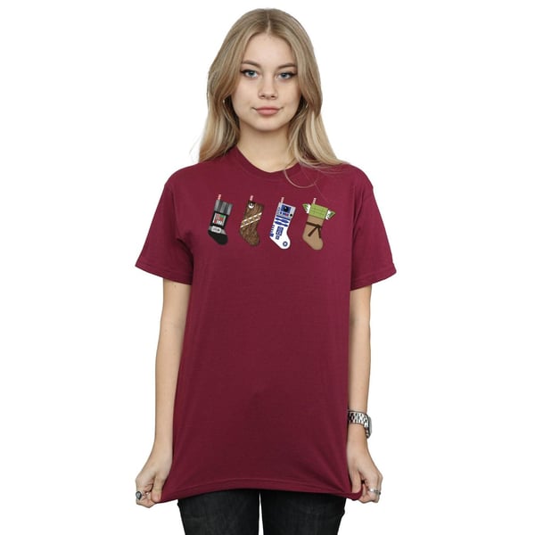 Star Wars Womens/Ladies Christmas Stockings Cotton Boyfriend T-Shirt
