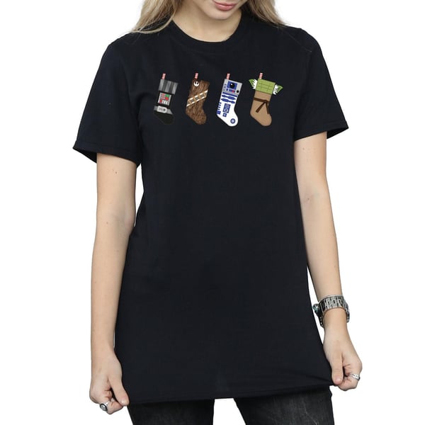 Star Wars Womens/Ladies Christmas Stockings Cotton Boyfriend T-Shirt