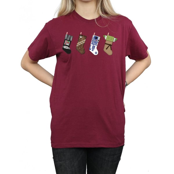 Star Wars Womens/Ladies Christmas Stockings Cotton Boyfriend T-Shirt