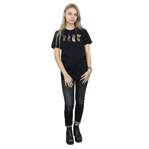 Star Wars Womens/Ladies Christmas Stockings Cotton Boyfriend T-Shirt