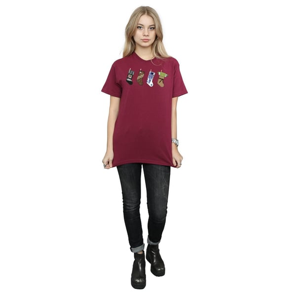 Star Wars Womens/Ladies Christmas Stockings Cotton Boyfriend T-Shirt