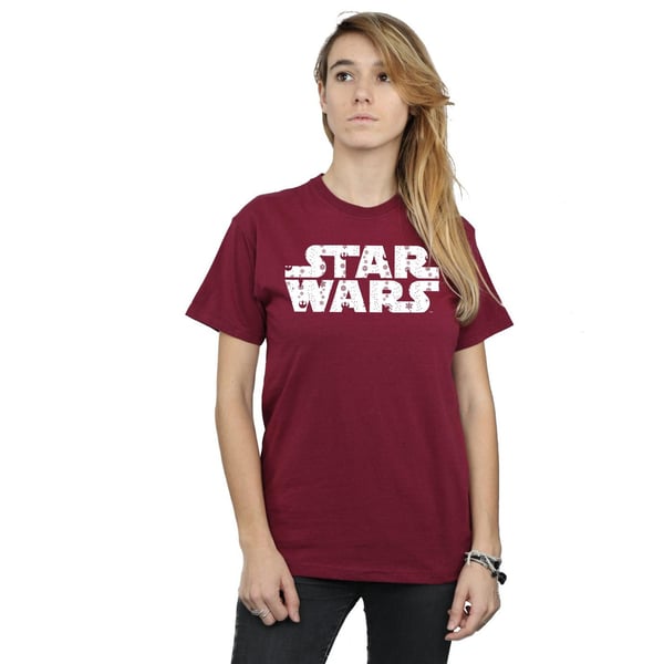 Star Wars Womens/Ladies Christmas Logo Cotton Boyfriend T-Shirt