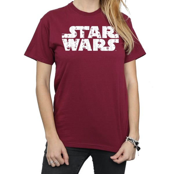 Star Wars Womens/Ladies Christmas Logo Cotton Boyfriend T-Shirt