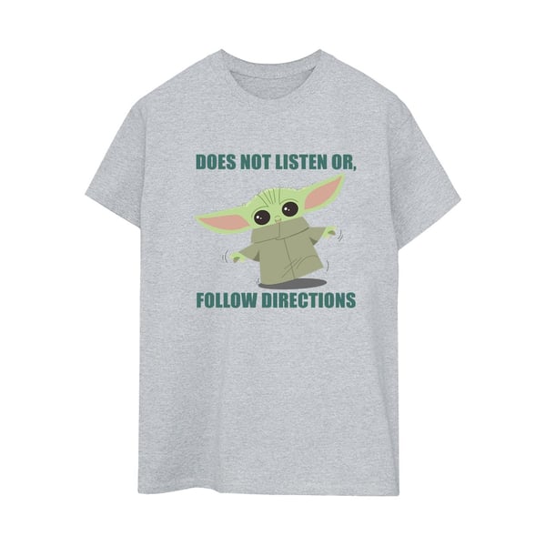 Star Wars Womens/Ladies The Mandalorian Grogu Does Not Listen Cotton Boyfriend T-Shirt