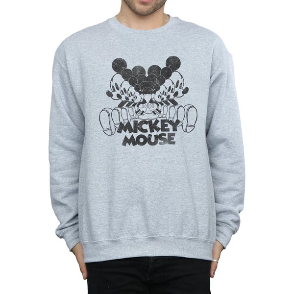 Disney Mens Mickey Mouse Mirrored Sweatshirt