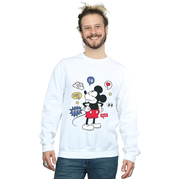 Disney Mens Mickey Mouse Tongue Out Sweatshirt