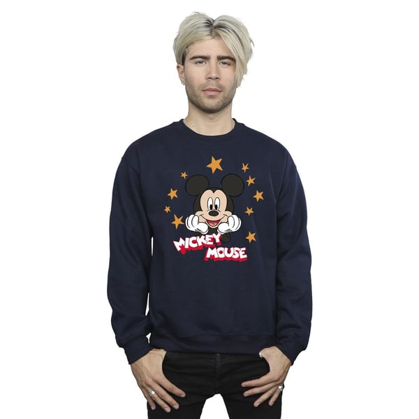Disney Mens Mickey Mouse Stars Sweatshirt