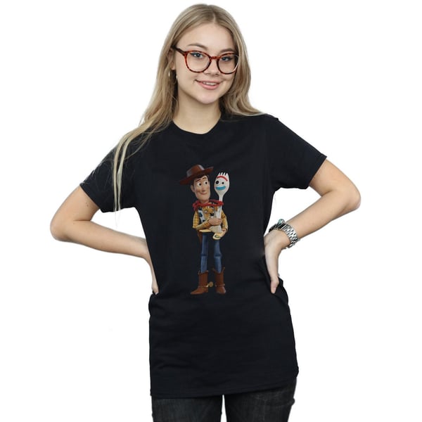 Disney Womens/Ladies Toy Story 4 Woody And Forky Cotton Boyfriend T-Shirt