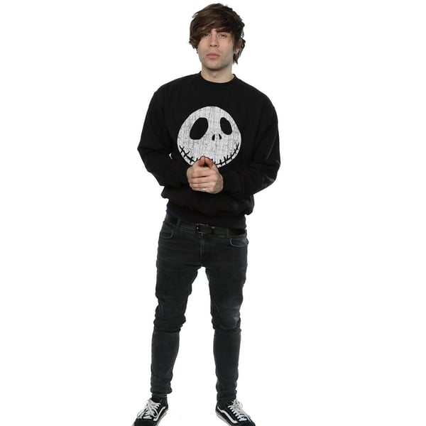 Disney Mens Nightmare Before Christmas Jack Cracked Face Sweatshirt