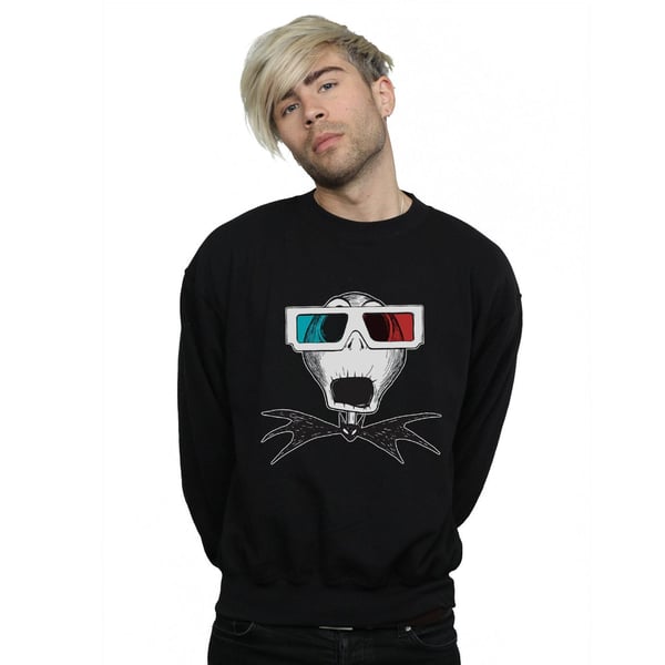 Disney Mens Nightmare Before Christmas Jack Skellington 3D Glasses Sweatshirt