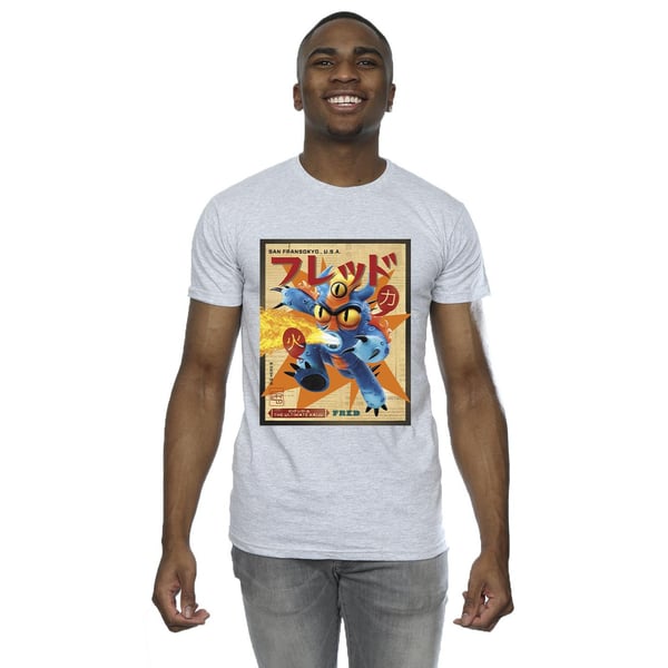 Disney Mens Big Hero 6 Baymax Fred Newspaper T-Shirt