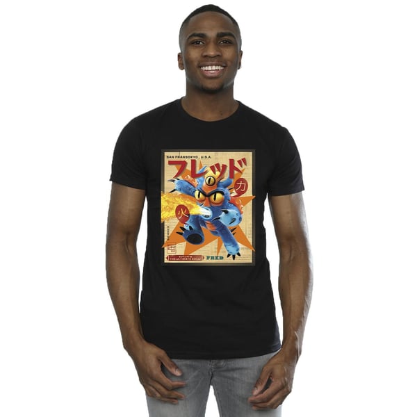 Disney Mens Big Hero 6 Baymax Fred Newspaper T-Shirt