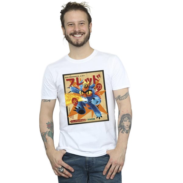 Disney Mens Big Hero 6 Baymax Fred Newspaper T-Shirt