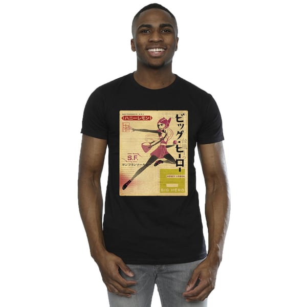 Disney Mens Big Hero 6 Baymax Honey Lemon Newspaper T-Shirt