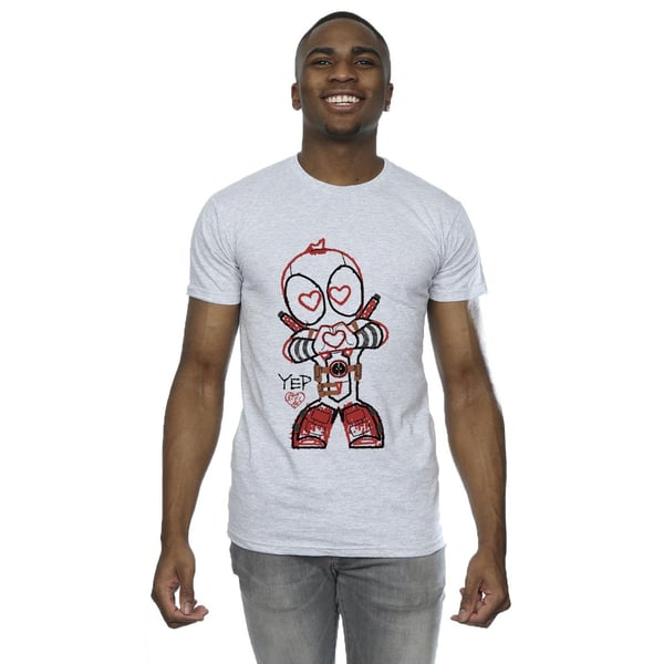Marvel Miesten Deadpool Love Beam Line T-paita