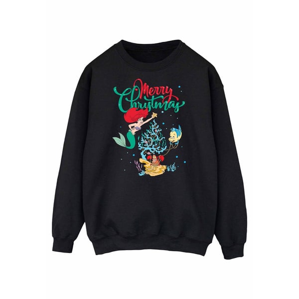 Disney Womens/Ladies Princess Ariel Merry Christmas Sweatshirt