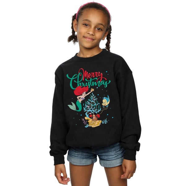 Disney Girls Princess Ariel Merry Christmas Sweatshirt