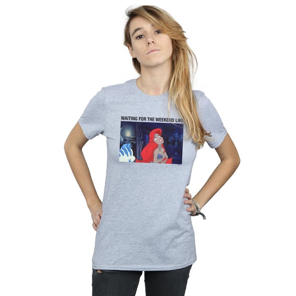 Disney Womens/Ladies The Little Mermaid Waiting For The Weekend Cotton Boyfriend T-Shirt