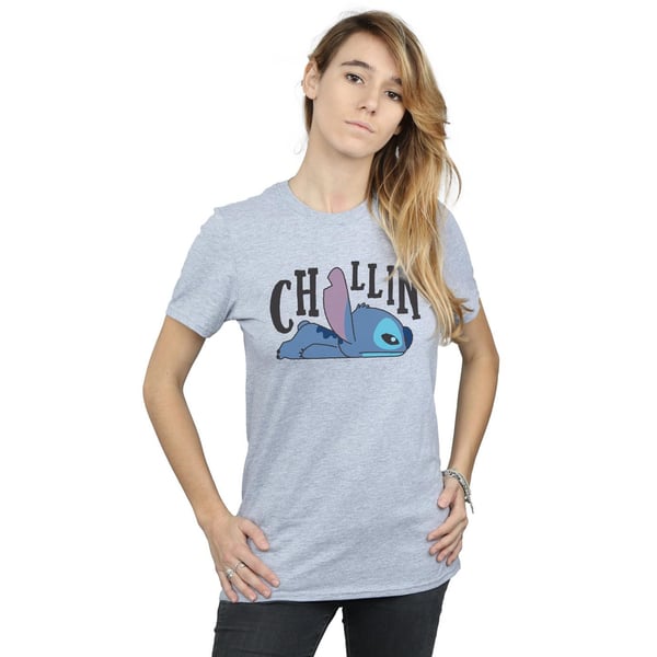 Disney Womens/Ladies Lilo And Stitch Chillin Cotton Boyfriend T-Shirt