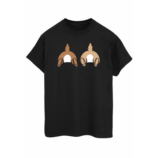 Disney Womens/Ladies Chip N Dale Backside Breast Print Cotton Boyfriend T-Shirt
