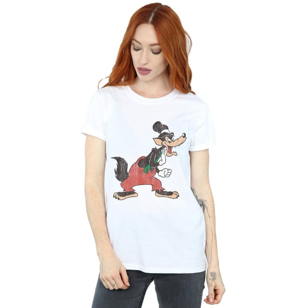 Disney Womens/Ladies Three Little Pigs Big Bad Wolf Cotton Boyfriend T-Shirt