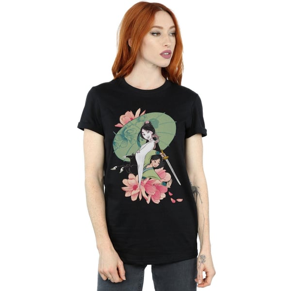 Disney Womens/Ladies Mulan Magnolia Collage Cotton Boyfriend T-Shirt