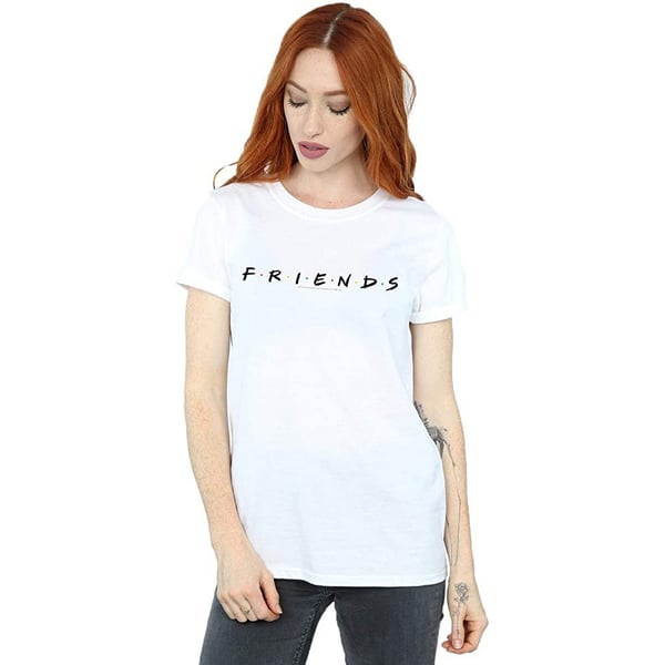Friends naisten/naisten logo Boyfriend puuvillainen T-paita