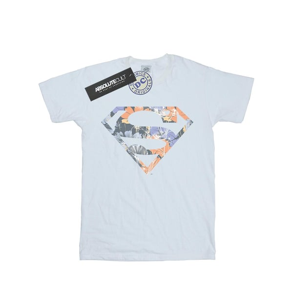 DC Comics Dam/Dam Superman Blommig Logotyp 2 Bomull Boyfriend T-Shirt