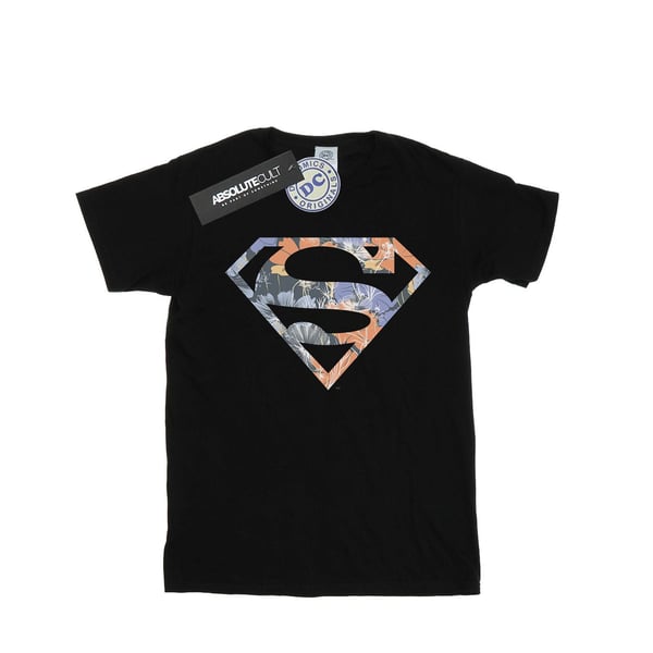 DC Comics Naisten/Naisten Teräsmies Kukkakuvioinen Logo 2 Puuvillainen Boyfriend T-paita