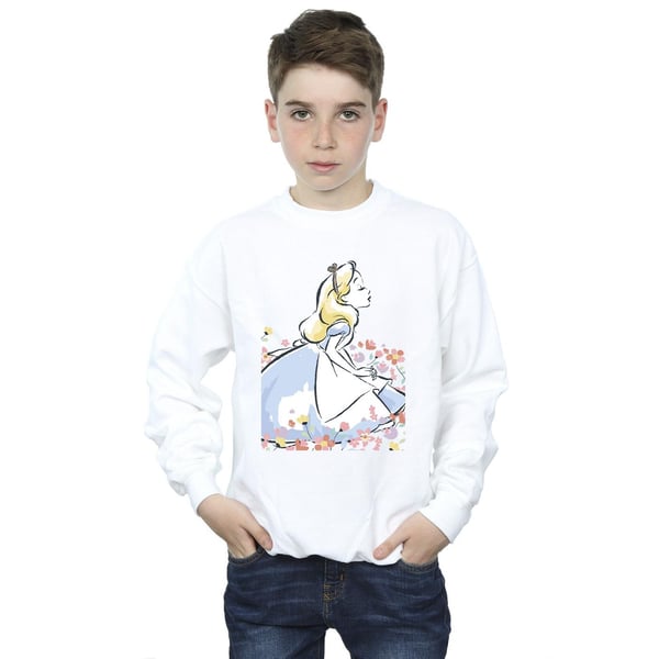 Disney Boys Alice In Wonderland Sketch Flowers Sweatshirt