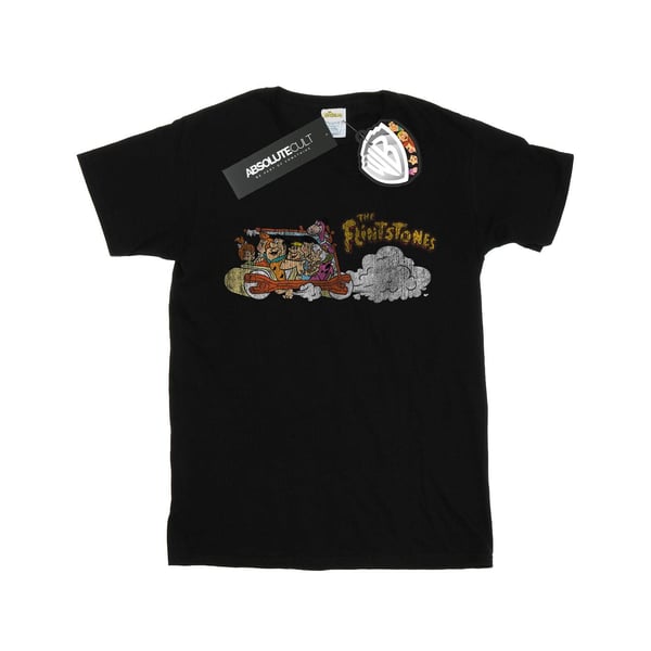 The Flintstones Womens/Ladies Family Car Distressed Cotton Boyfriend T-Shirt