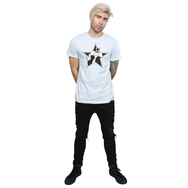 Looney Tunes Miesten Sylvester Mono Star T-paita