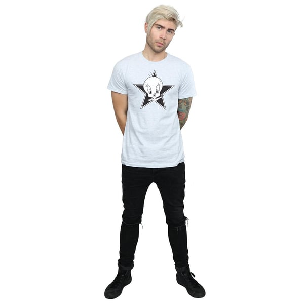 Looney Tunes Mens Tweety Pie Mono Star T-Shirt