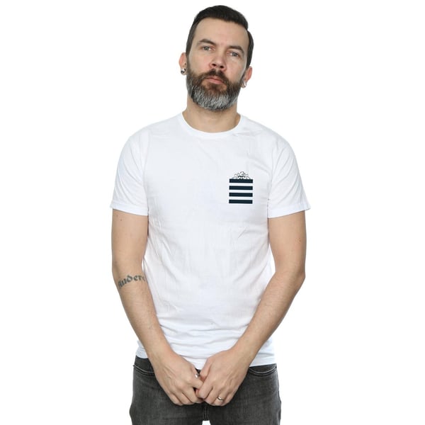 Looney Tunes Mens Taz Stripes Faux Pocket T-Shirt