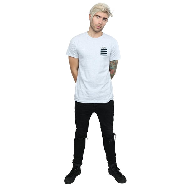 Looney Tunes Mens Taz Stripes Faux Pocket T-Shirt