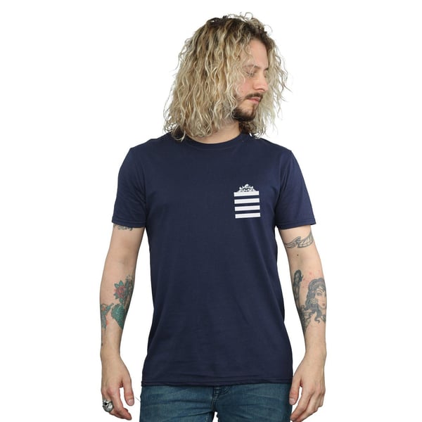 Looney Tunes Mens Taz Stripes Faux Pocket T-Shirt