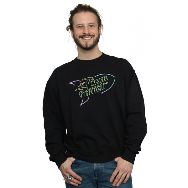 Disney Mens Toy Story Neon Pizza Planet Sweatshirt