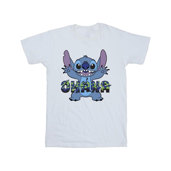 Disney Boys Lilo And Stitch Ohana Blue Glitch T-Shirt