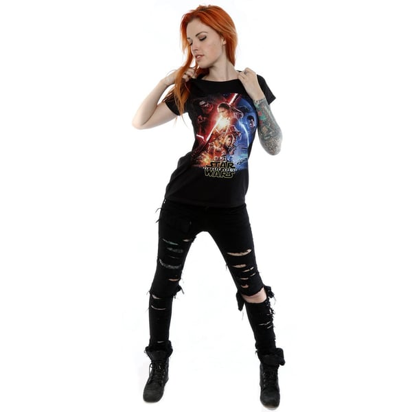 Star Wars Womens/Ladies Force Awakens Poster Cotton T-Shirt