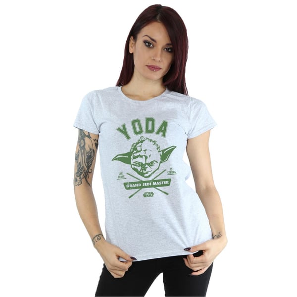 Star Wars Womens/Ladies Yoda Collegiate Cotton T-Shirt