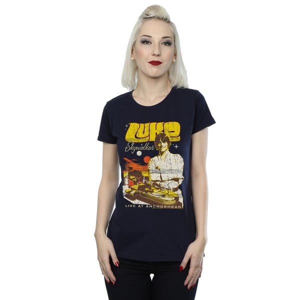Star Wars Womens/Ladies Luke Skywalker Rock Poster Cotton T-Shirt