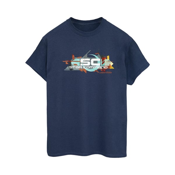 Disney Womens/Ladies Lightyear Star Command Graphic Title Cotton Boyfriend T-Shirt