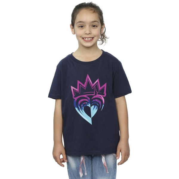 Disney Girls Descendants Pink Crown Cotton T-Shirt