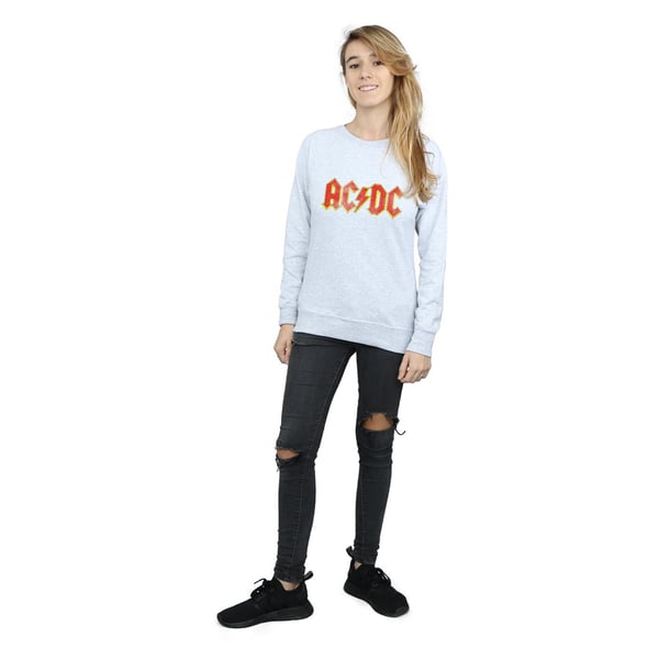 AC/DC Womens/Ladies Distressed Logo Heather Sweatshirt